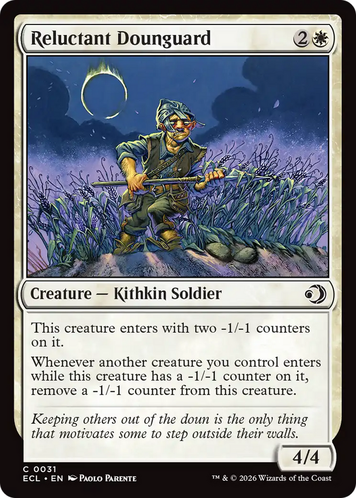 Reluctant Dounguard [Lorwyn Eclipsed] Magic: The Gathering