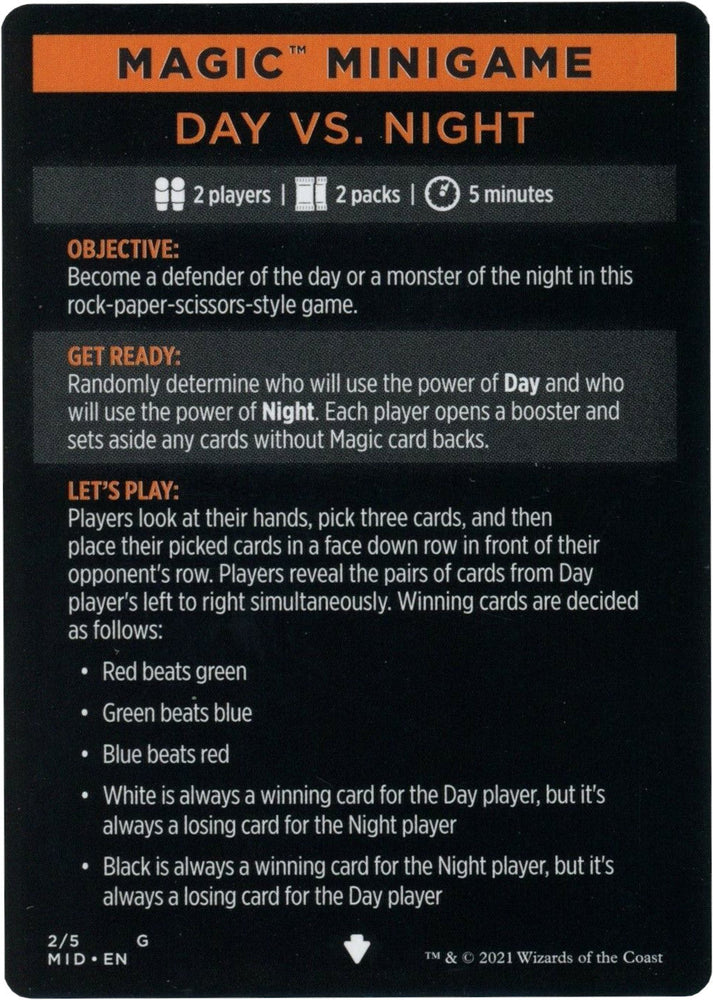 Day Vs. Night (Magic Minigame) [Innistrad: Midnight Hunt Minigame] Magic: The Gathering
