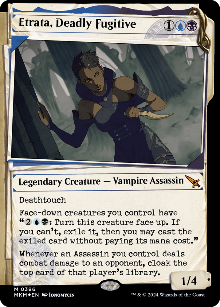 Etrata, Deadly Fugitive (Showcase) (Invisible Ink) [Murders at Karlov Manor] Magic: The Gathering