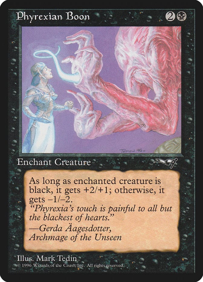 Phyrexian Boon (Person on the Left) [Alliances] Magic: The Gathering