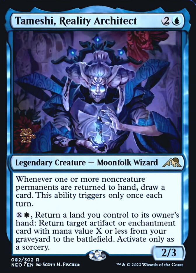 Tameshi, Reality Architect [Kamigawa: Neon Dynasty Prerelease Promos] Magic: The Gathering