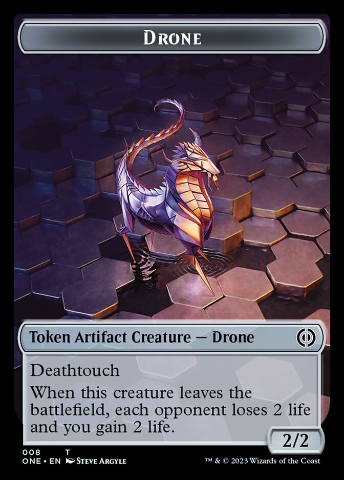 Rebel // Drone Double-Sided Token [Phyrexia: All Will Be One Tokens] Magic: The Gathering