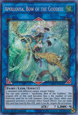 Apollousa, Bow of the Goddess [RIRA-EN048] Secret Rare - Yugioh Cards For Your TCG Needs!