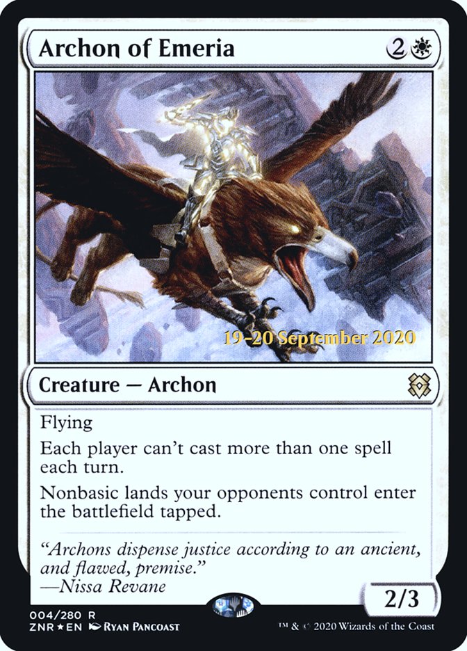 Archon of Emeria [Zendikar Rising Prerelease Promos] Magic: The Gathering