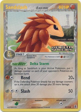 Sandslash (27/113) (Delta Species) (Stamped) [EX: Delta Species] Pokémon