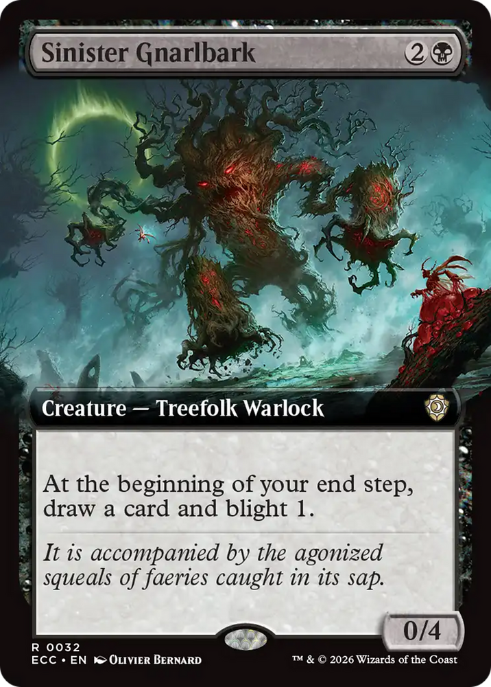 Sinister Gnarlbark (Extended Art) [Lorwyn Eclipsed Commander] Magic: The Gathering
