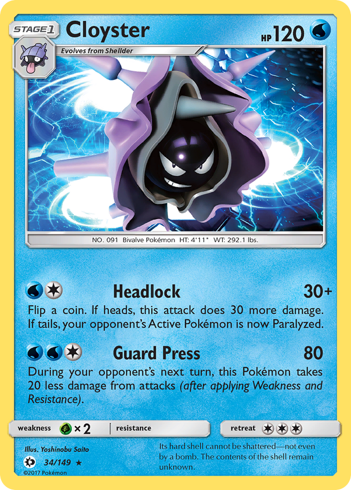 Cloyster (34/149) [Sun & Moon: Base Set] Pokémon