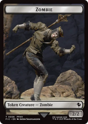 Moogle // Zombie Double-Sided Token (Surge Foil) [FINAL FANTASY Commander Tokens] Magic: The Gathering