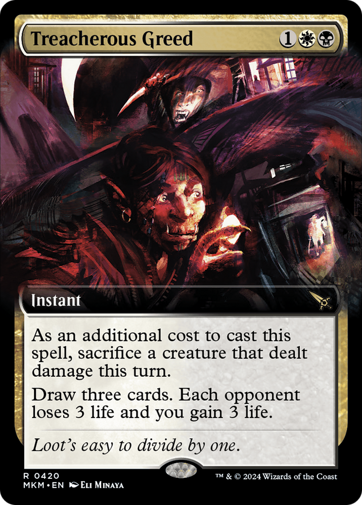 Treacherous Greed (Extended Art) [Murders at Karlov Manor] Magic: The Gathering