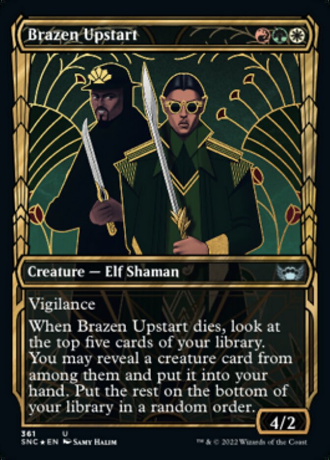 Brazen Upstart (Showcase Golden Age Gilded Foil) [Streets of New Capenna] Magic: The Gathering