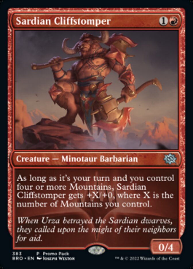 Sardian Cliffstomper (Promo Pack) [The Brothers' War Promos] Magic: The Gathering