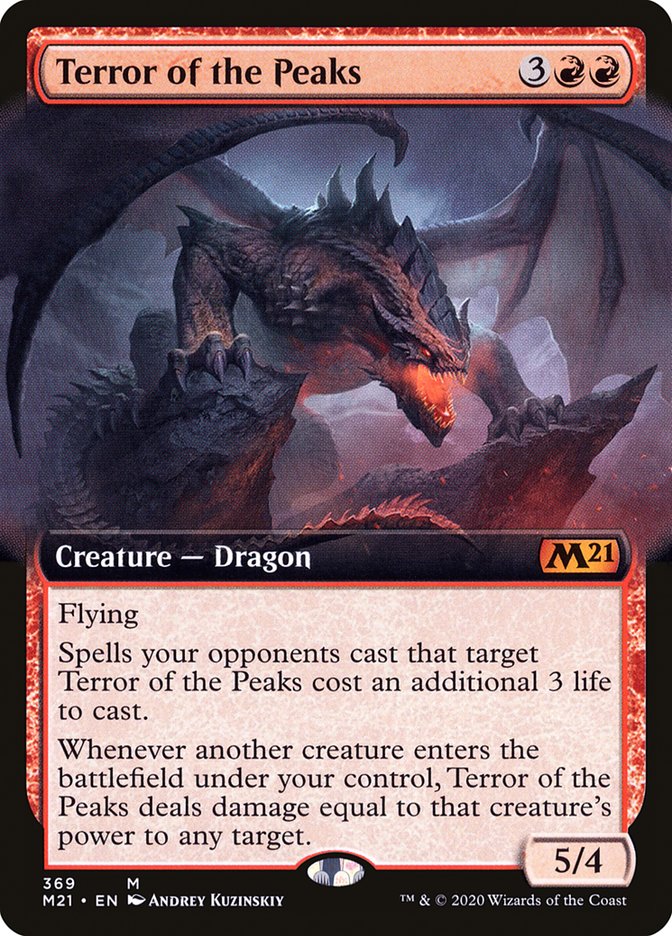 Terror of the Peaks (Extended Art) [Core Set 2021] Magic: The Gathering
