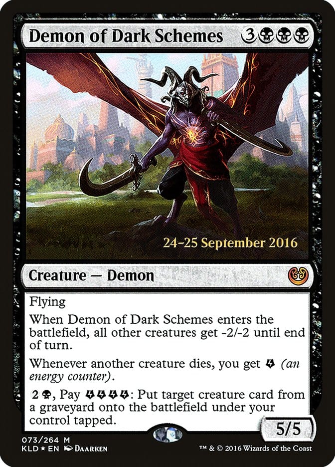 Demon of Dark Schemes [Kaladesh Prerelease Promos] Magic: The Gathering