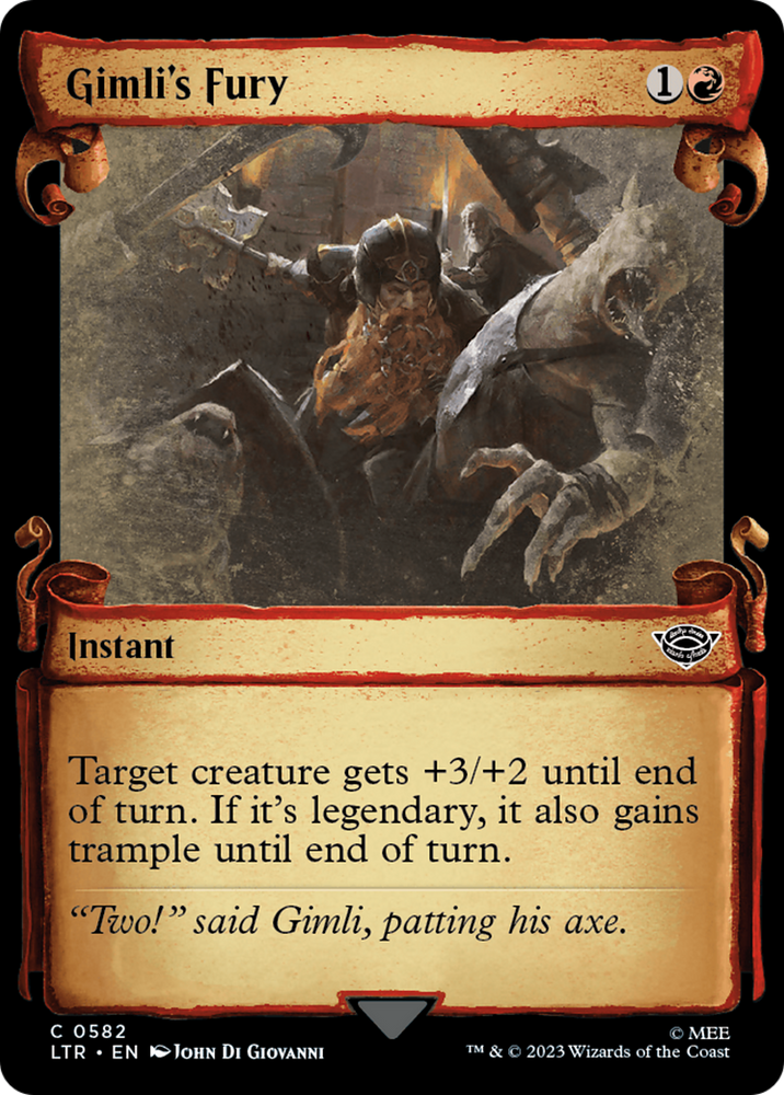 Gimli's Fury [The Lord of the Rings: Tales of Middle-Earth Showcase Scrolls] Magic: The Gathering
