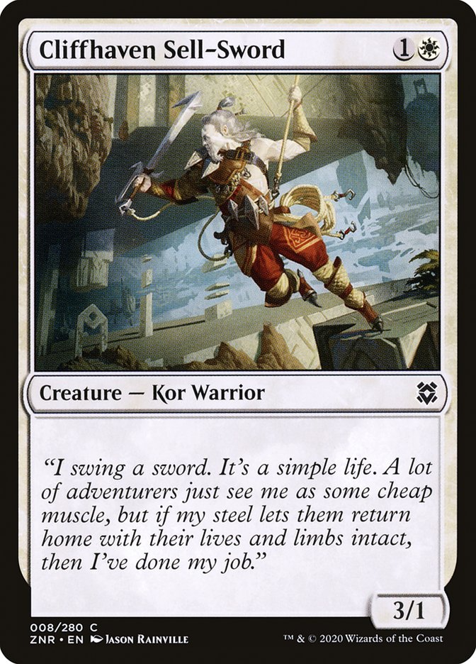 Cliffhaven Sell-Sword [Zendikar Rising] Magic: The Gathering