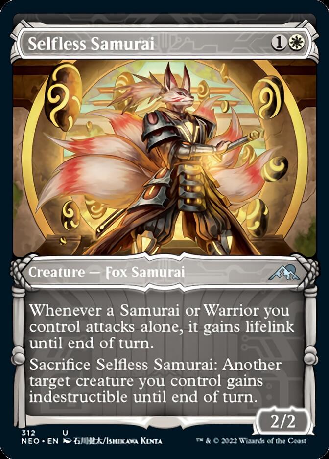Selfless Samurai (Showcase Samurai) [Kamigawa: Neon Dynasty] Magic: The Gathering