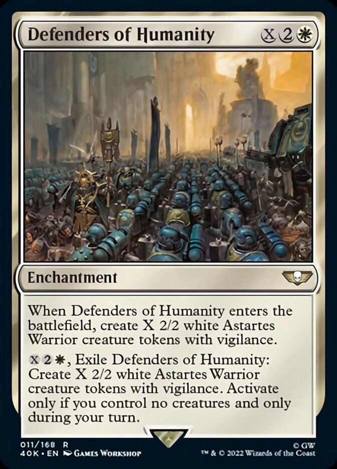 Defenders of Humanity (Surge Foil) [Warhammer 40,000] Magic: The Gathering