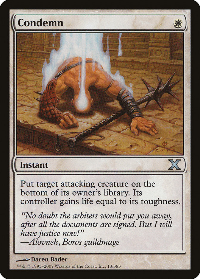 Condemn [Tenth Edition] Magic: The Gathering