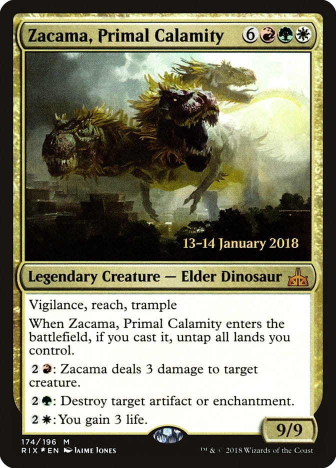 Zacama, Primal Calamity [Rivals of Ixalan Prerelease Promos] Magic: The Gathering