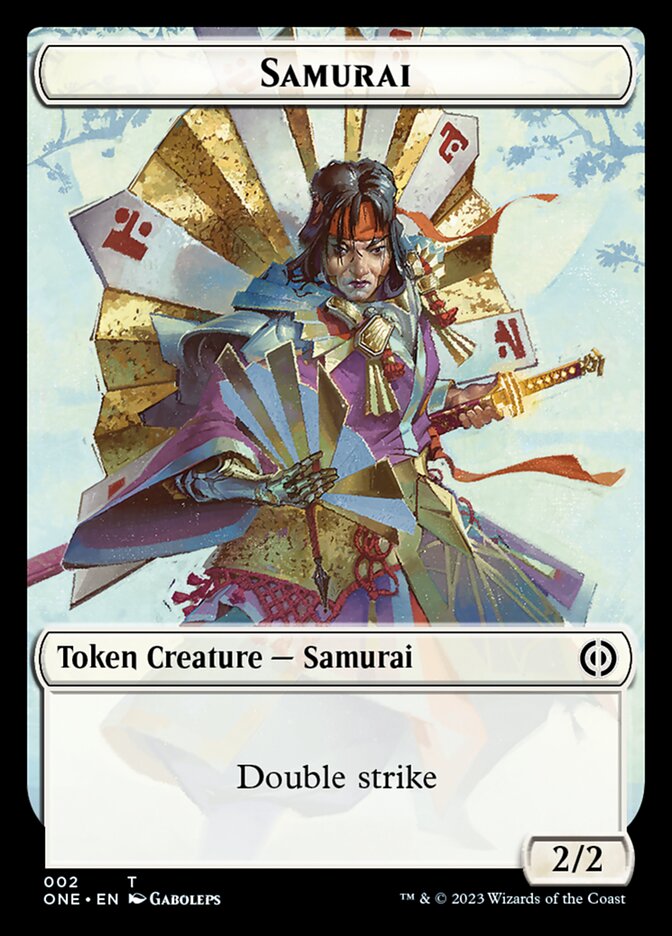 Phyrexian Mite (011) // Samurai Double-Sided Token [Phyrexia: All Will Be One Tokens] Magic: The Gathering