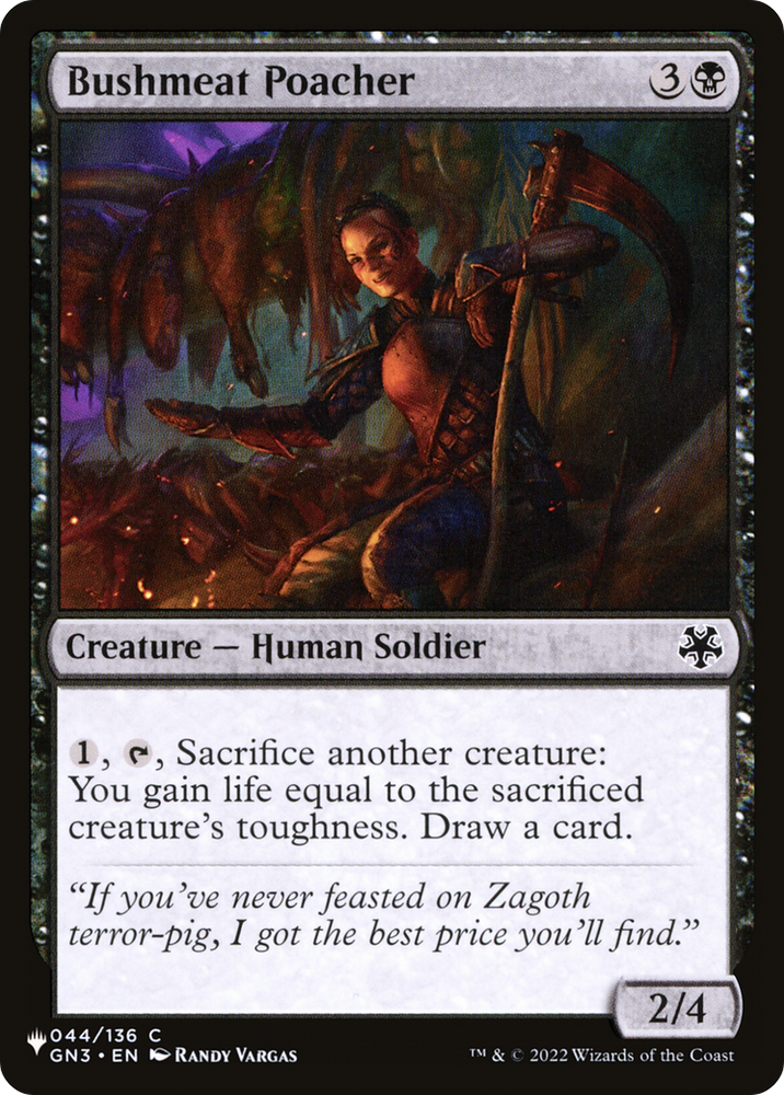 Bushmeat Poacher [The List] Magic: The Gathering