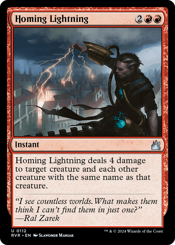 Homing Lightning [Ravnica Remastered] Magic: The Gathering