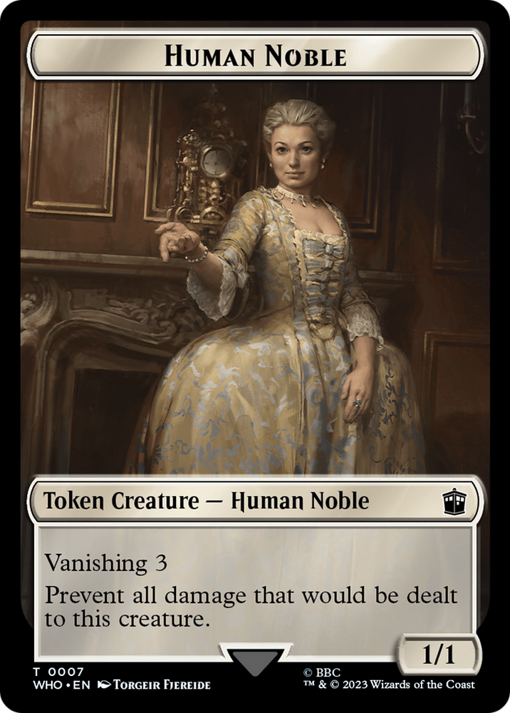 Human Noble // Alien Salamander Double-Sided Token [Doctor Who Tokens] Magic: The Gathering