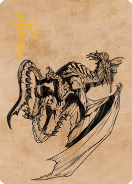 Ancient Silver Dragon Art Card (47) (Gold-Stamped Signature) [Commander Legends: Battle for Baldur's Gate Art Series] Magic: The Gathering