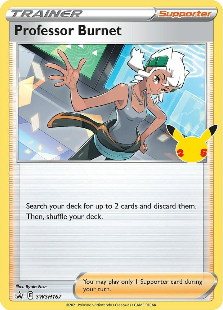 Professor Burnet (SWSH167) (25th Anniversary Stamp) [Sword & Shield: Black Star Promos] Pokémon