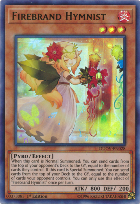 Firebrand Hymnist [DUOV-EN028] Ultra Rare - Yugioh Cards For Your TCG Needs!