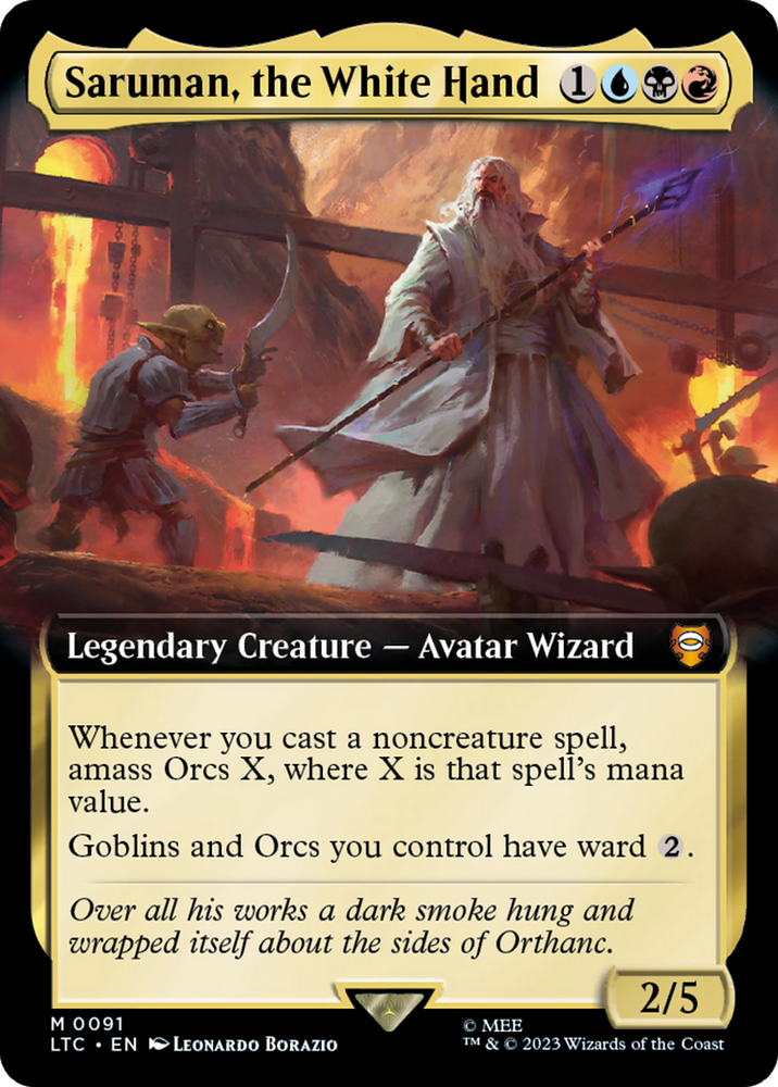 Saruman, the White Hand (Extended Art) [The Lord of the Rings: Tales of Middle-Earth Commander] Magic: The Gathering