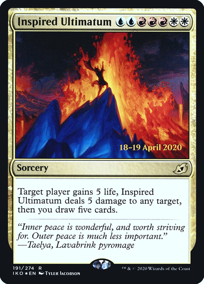 Inspired Ultimatum [Ikoria: Lair of Behemoths Prerelease Promos] Magic: The Gathering