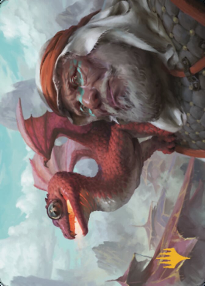 Dragon Whelp Art Card (Gold-Stamped Signature) [Dominaria United Art Series] Magic: The Gathering