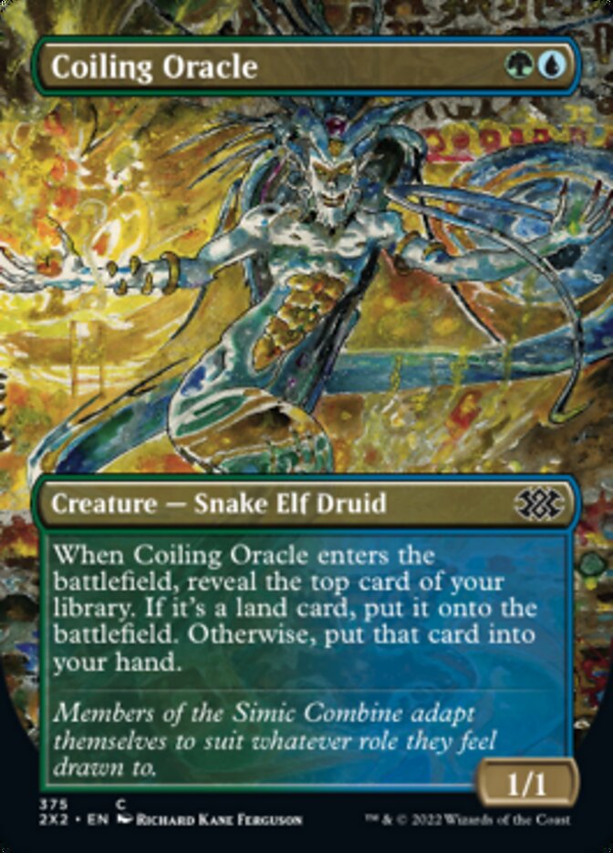 Coiling Oracle (Borderless Alternate Art) [Double Masters 2022] Magic: The Gathering