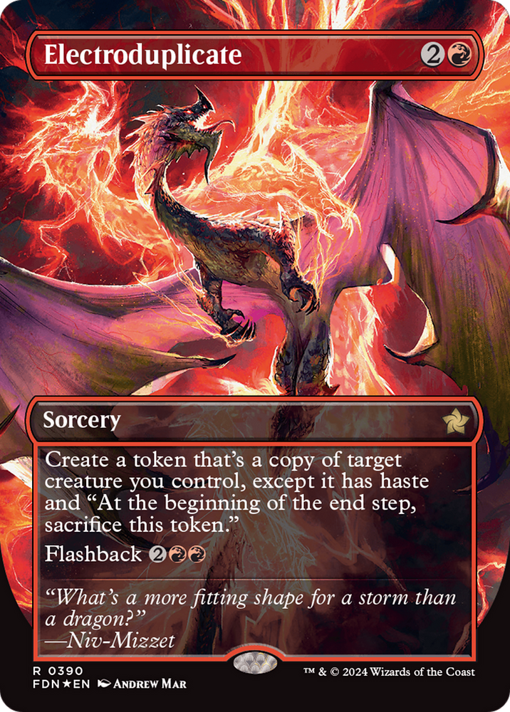 Electroduplicate (Borderless) (Mana Foil) [Foundations] Magic: The Gathering