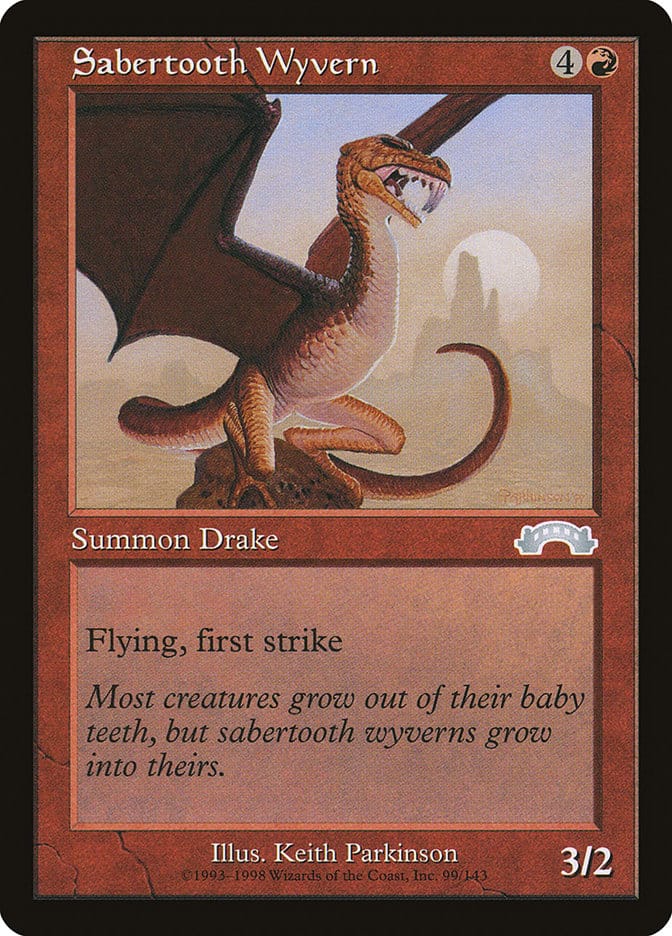 Sabertooth Wyvern [Exodus] Magic: The Gathering