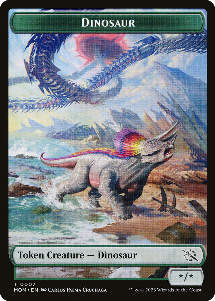 Elemental (09) // Dinosaur Double-Sided Token [March of the Machine Tokens] Magic: The Gathering