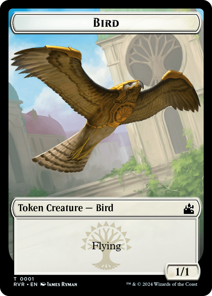 Bird // Emblem - Domri Rade Double-Sided Token [Ravnica Remastered Tokens] Magic: The Gathering