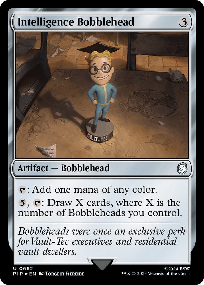 Intelligence Bobblehead (Surge Foil) [Fallout] Magic: The Gathering