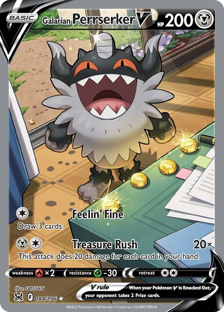 Galarian Perrserker V (184/196) [Sword & Shield: Lost Origin] Pokémon