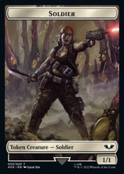 Soldier (003) // Sicarian Infiltrator Double-Sided Token (Surge Foil) [Warhammer 40,000 Tokens] Magic: The Gathering