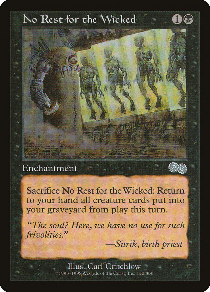 No Rest for the Wicked [Urza's Saga] Magic: The Gathering