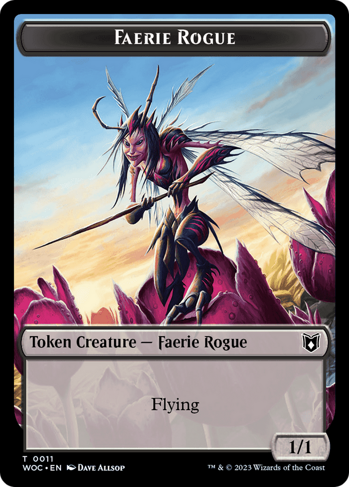 Faerie Rogue // Pirate (0011) Double-Sided Token [Wilds of Eldraine Commander Tokens] Magic: The Gathering