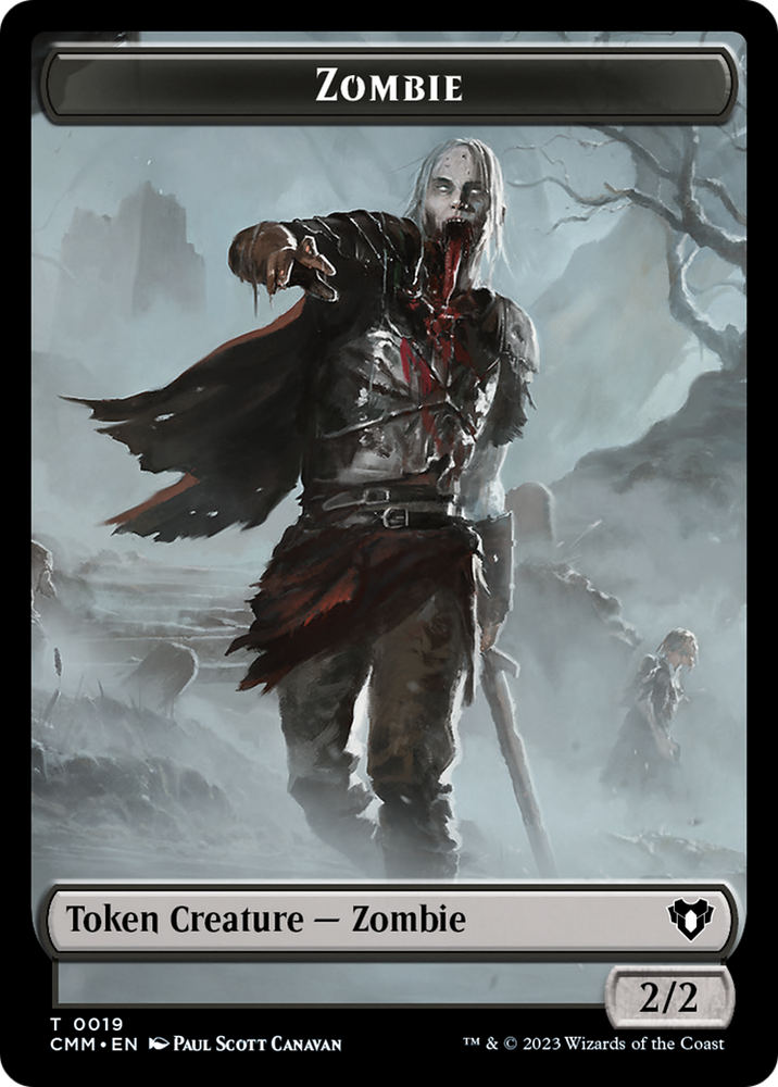 Zombie (0019) // Kor Soldier Double-Sided Token [Commander Masters Tokens] Magic: The Gathering