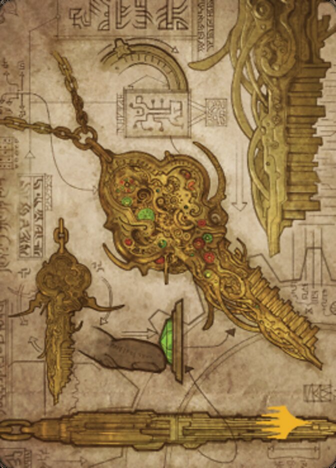 Key to the City Art Card (Gold-Stamped Planeswalker Symbol) [The Brothers' War Art Series] Magic: The Gathering