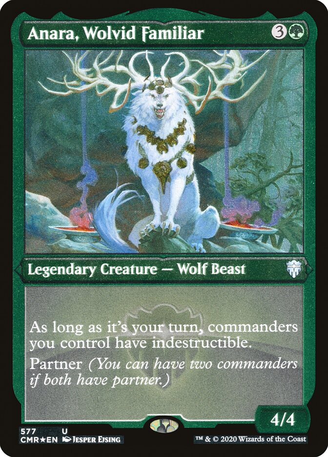 Anara, Wolvid Familiar (Etched) [Commander Legends] Magic: The Gathering