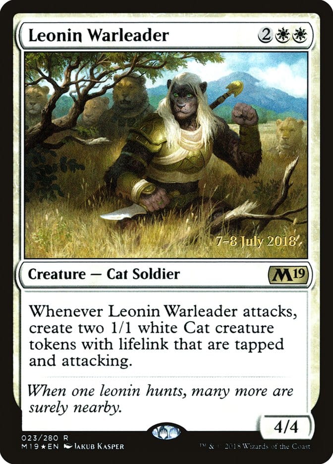 Leonin Warleader [Core Set 2019 Prerelease Promos] Magic: The Gathering