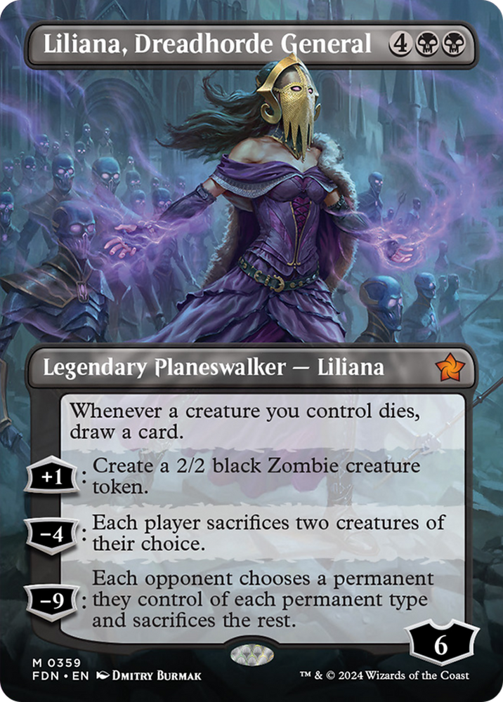 Liliana, Dreadhorde General (Borderless) [Foundations] Magic: The Gathering