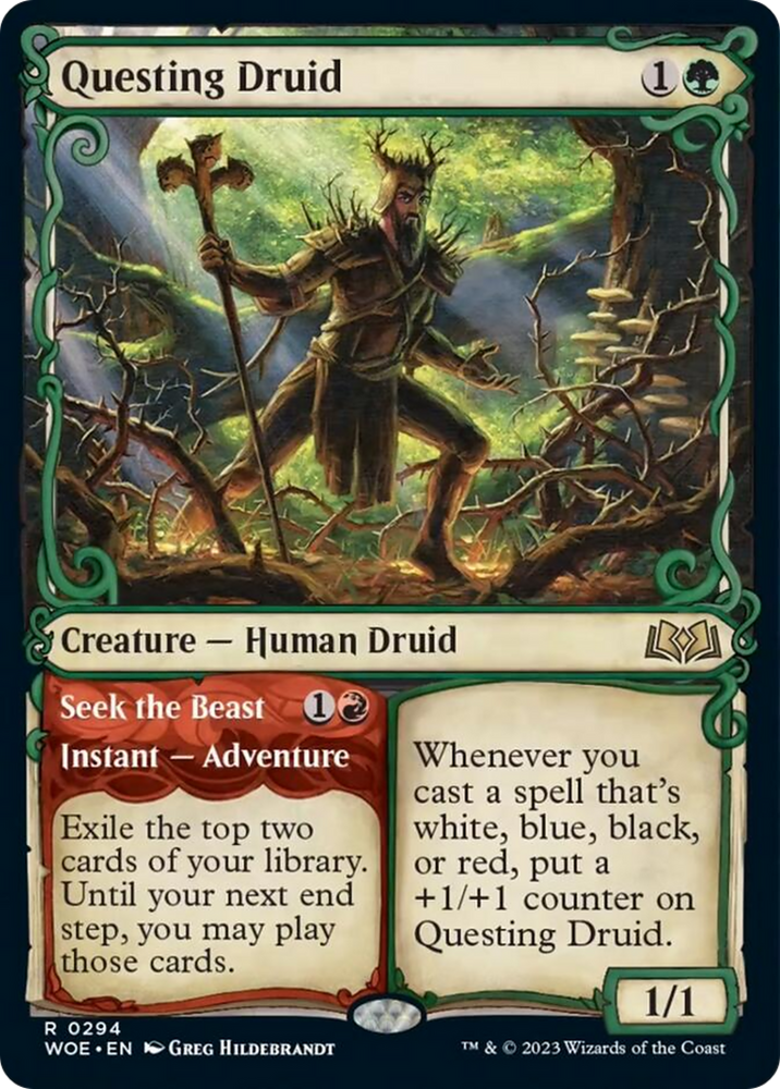 Questing Druid // Seek the Beast (Showcase) [Wilds of Eldraine] Magic: The Gathering