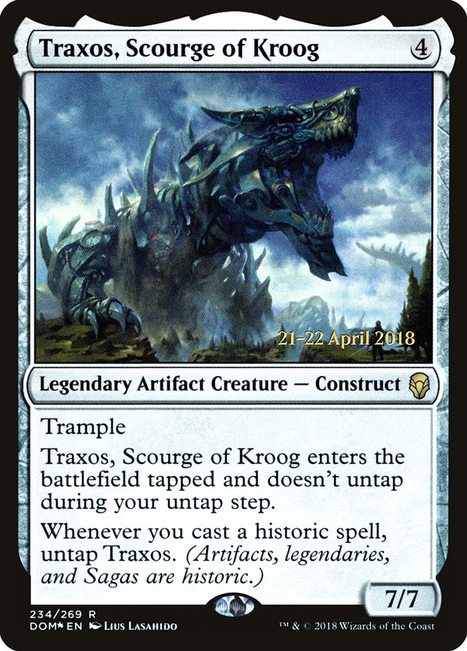 Traxos, Scourge of Kroog [Dominaria Prerelease Promos] Magic: The Gathering